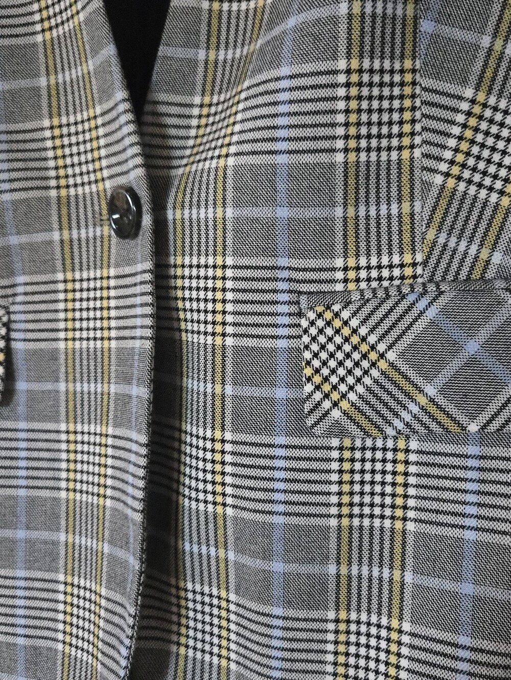 Tom Tailor (135$) | Women’s Gray Plaid Single-Button Blazer, Size 38 - Picture 9 of 12